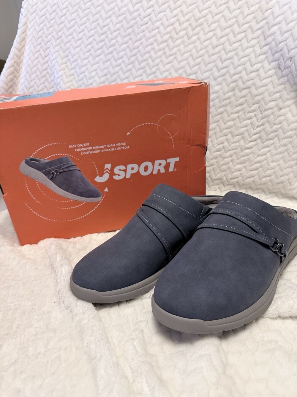 JSport Gina Women Comfort-Focused Slip-On Faux Suede Cushioned Mule (Navy) US 10